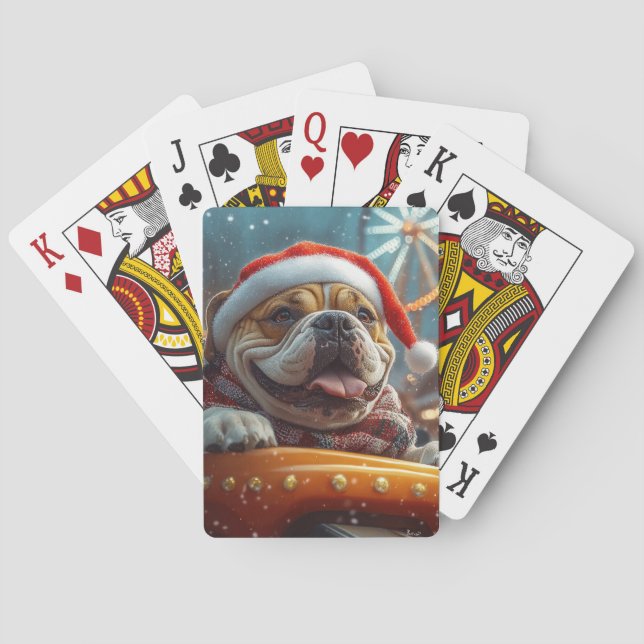 Bullmastiff Hund Rullande Matta Jul  Casinokort (Baksidan)