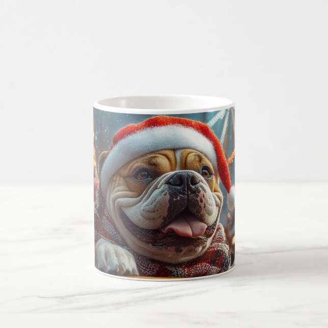 Bullmastiff Hund Rulltrappa Jul  Kaffemugg (Center)