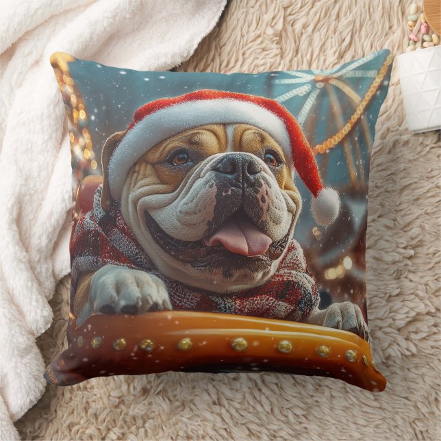 Bullmastiff Hund Rulltrappa Jul  Kudde (Filt)