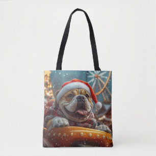 Bullmastiff Hund Rulltrappa Jul  Tygkasse