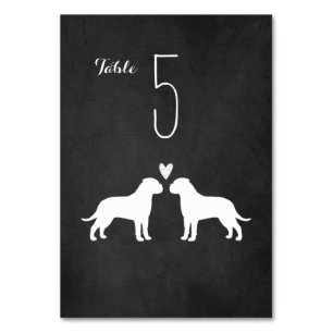 Bullmastiff Hund Silhouettes Wedding Reception Bordsnummer