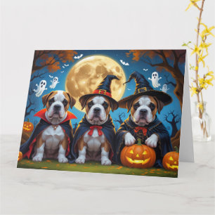 Bullmastiff Hundar Pumpkin Halloween Funny Kort