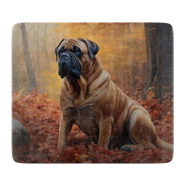 Bullmastiff i Höst löv Fall Inspire (Framsidan)