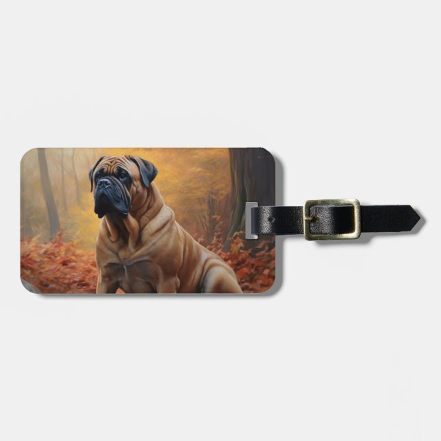 Bullmastiff i Höst löv Fall Inspire Bagagebricka (Horisontell Framsida)