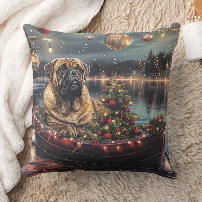 Bullmastiff jul - festlig resa kudde (Filt)