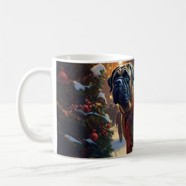 Bullmastiff jul - festsäsong kaffemugg (Vänster)