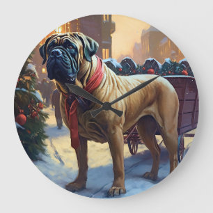 Bullmastiff jul - festsäsong stor klocka