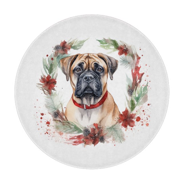Bullmastiff jul Utandning Festive Valp (Framsidan)