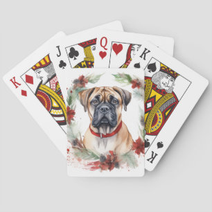 Bullmastiff jul Utandning Festive Valp Casinokort