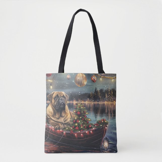 Bullmastiff Julfestlig resa Tygkasse (Framsida)