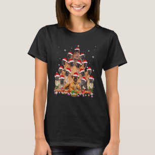 Bullmastiff Julgran Hund Santa Julafton Funny T Shirt