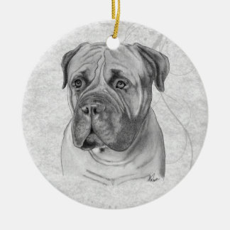 Bullmastiff Julgransprydnad Keramik