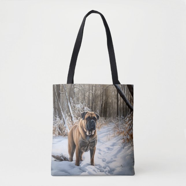 Bullmastiff Låt det snöa jul Tygkasse (Framsida)