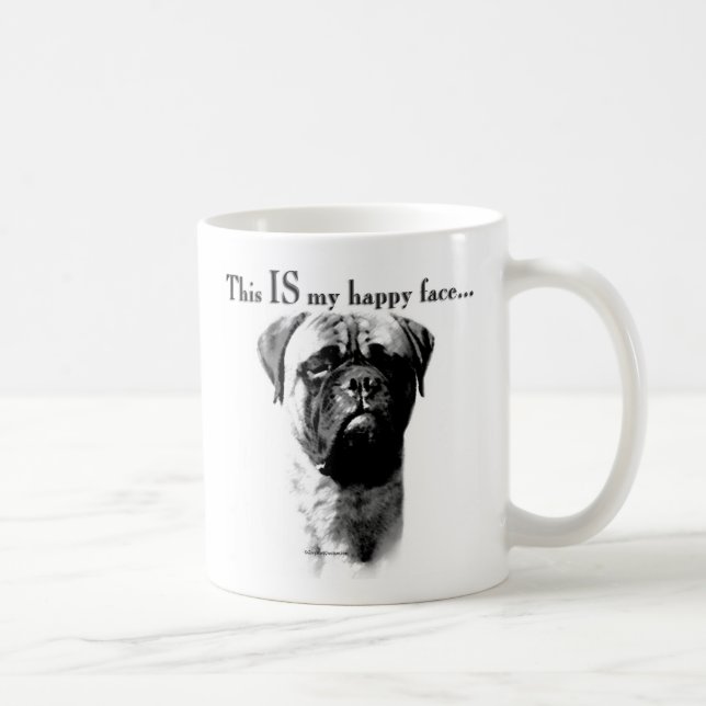 Bullmastiff Lycklig Ansikte Kaffemugg (Höger)
