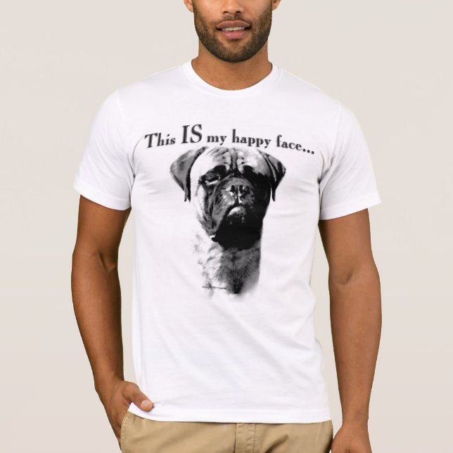 Bullmastiff Lycklig Ansikte T-shirt (Framsida)
