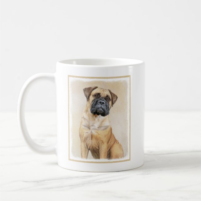Bullmastiff-målning - Cute Original Hund Art Kaffemugg (Vänster)