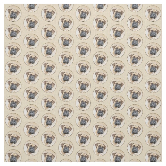 Bullmastiff-målning - Cute Original Hund Art Tyg (Provkarta)