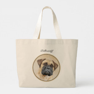 Bullmastiff-målning Fawn Röd Sable Söt Hund Konst Jumbo Tygkasse
