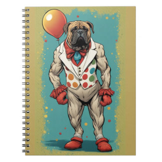 bullmastiff med ballonganteckningsbok anteckningsbok