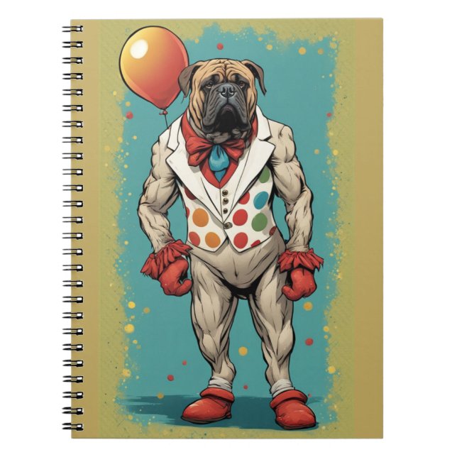 bullmastiff med ballonganteckningsbok anteckningsbok (Framsidan)