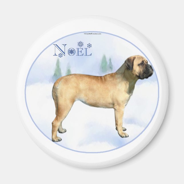 Bullmastiff Noel Magnet (Framsidan)
