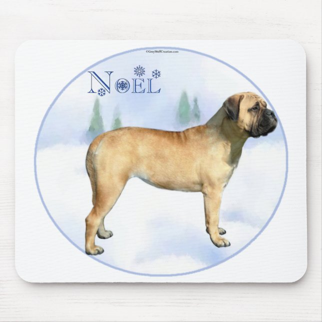 Bullmastiff Noel Mousepad Musmatta (Framsidan)