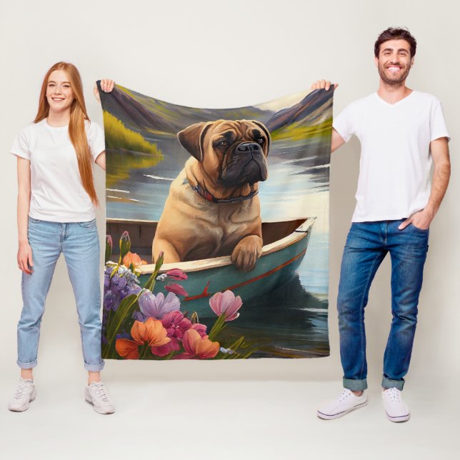 Bullmastiff på en Paddle: En scen Äventyr Fleecefilt (På plats)
