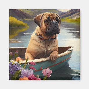 Bullmastiff på en Paddle: En scen Äventyr Magnet
