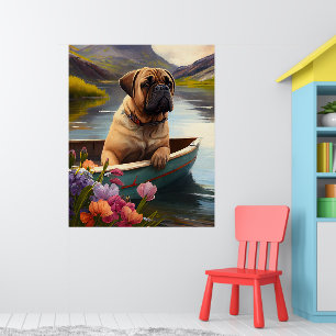 Bullmastiff på en Paddle: En scen Äventyr Poster