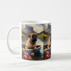 Bullmastiff på paddel: Ett naturskönt äventyr Kaffemugg