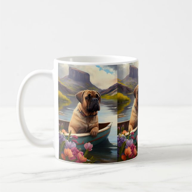Bullmastiff på paddel: Ett naturskönt äventyr Kaffemugg (Vänster)