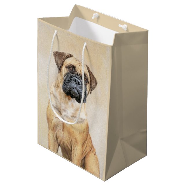 Bullmastiff Painting - Cute Original Hund Art (Framsidan Vinklad)
