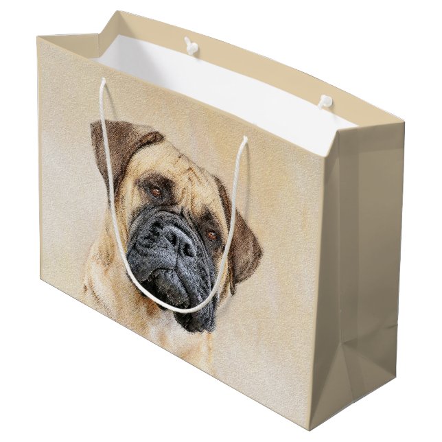 Bullmastiff Painting - Cute Original Hund Art (Baksidan Vinklad)
