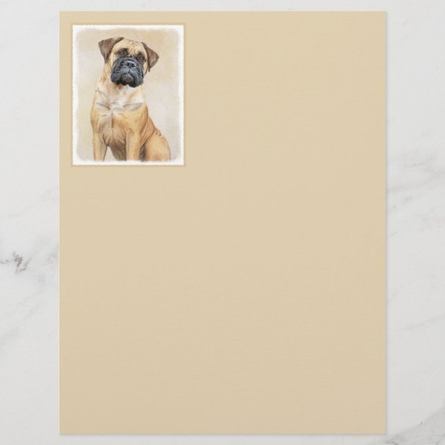 Bullmastiff Painting - Cute Original Hund Art (Framsida)