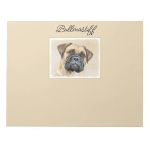 Bullmastiff Painting - Cute Original Hund Art Anteckningsblock