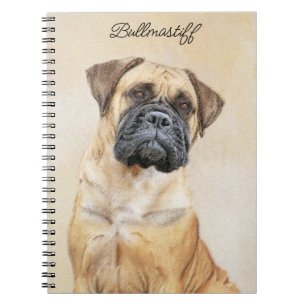 Bullmastiff Painting - Cute Original Hund Art Anteckningsbok