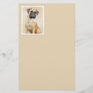 Bullmastiff Painting - Cute Original Hund Art Brevpapper