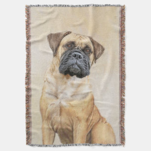 Bullmastiff Painting - Cute Original Hund Art Filt