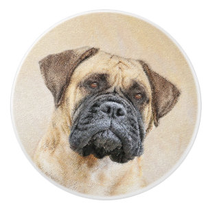 Bullmastiff Painting - Cute Original Hund Art Knopp