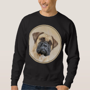 Bullmastiff Painting - Cute Original Hund Art Lång Ärmad Tröja