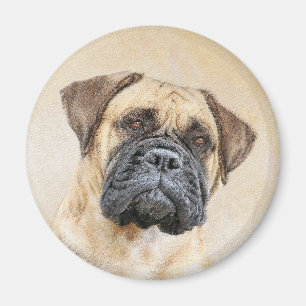 Bullmastiff Painting - Cute Original Hund Art Magnet