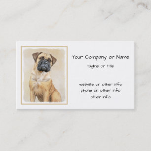 Bullmastiff Painting - Cute Original Hund Art Visitkort