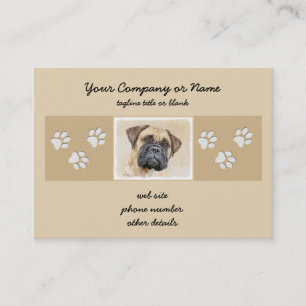 Bullmastiff Painting - Cute Original Hund Art Visitkort