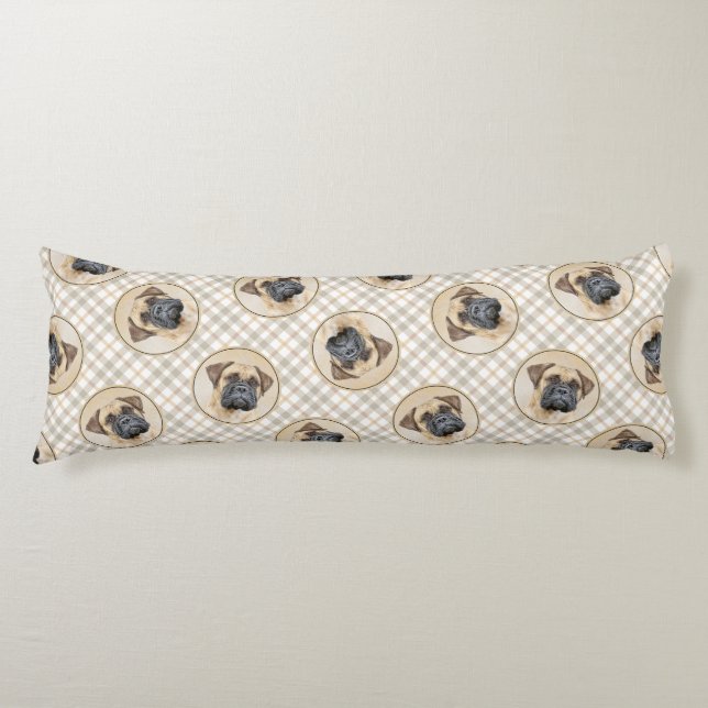 Bullmastiff Painting Fawn Red Sable Cute Hund Art Kroppskudde (Framsidan)