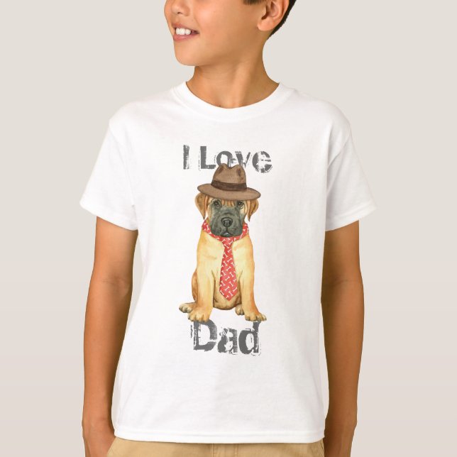 Bullmastiff Pappa T Shirt (Framsida)