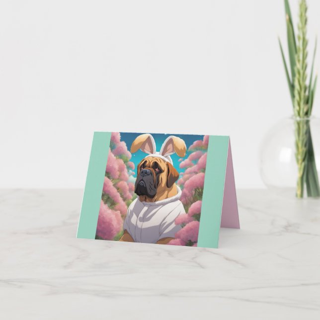 Bullmastiff påsk helgkort (Framsida)