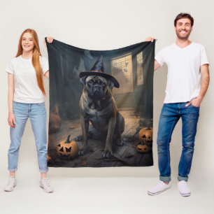 Bullmastiff Pumpa Halloween Skräckinjagande Fleecefilt