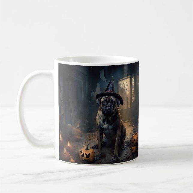 Bullmastiff Pumpa Halloween Skräckinjagande Kaffemugg (Vänster)