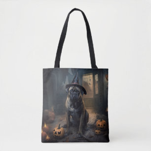 Bullmastiff Pumpa Halloween Skräckinjagande Tygkasse