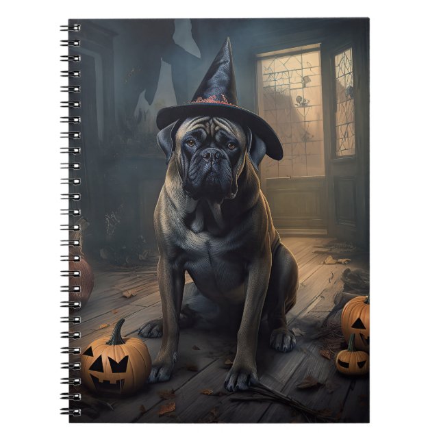 Bullmastiff Pumpalokor Halloween Skräck  Anteckningsbok (Framsidan)